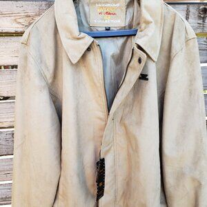 BNWT BVLGO di Milano BB Collection Suede Golden Tan Leather Bomber Jacket (XXL)